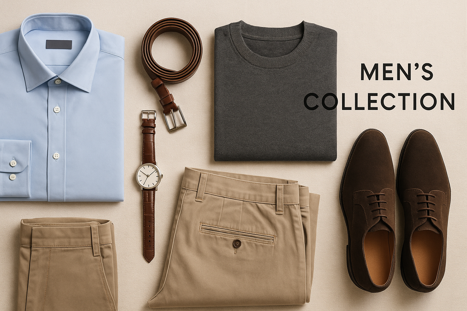 generate an attractive image for Man's collections section of my online store
